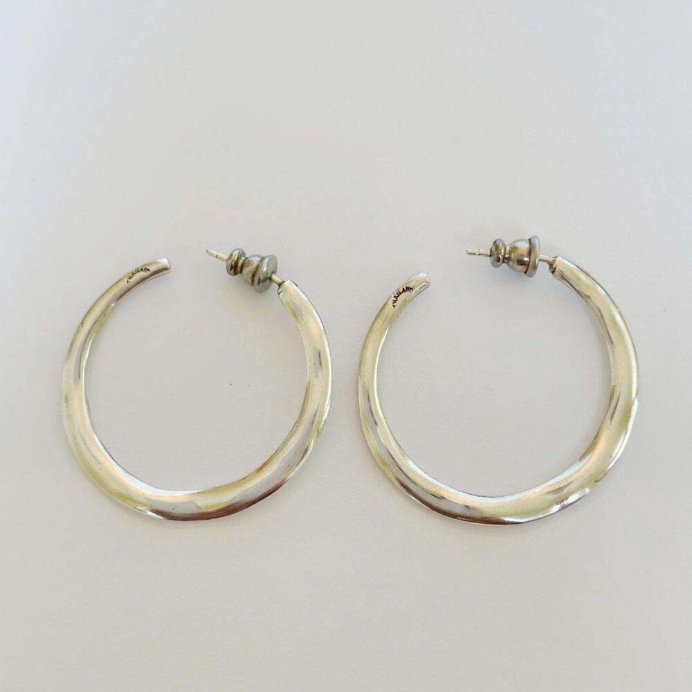 Vintage Sterling Silver 925 Hoop Earrings Made in Thailand